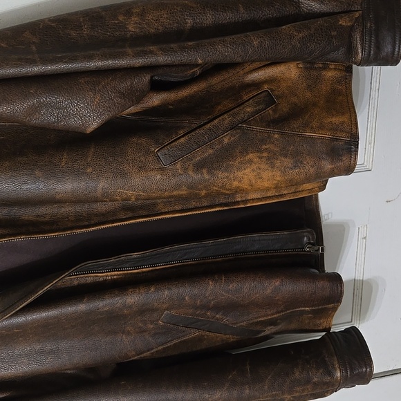 Eddie Bauer Men's Brown Leather Jacket Small - Picture 3 of 7